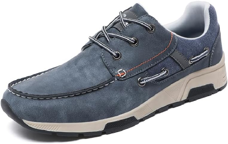 Mens Casual Shoes Summer Fashion Breathable Sneakers Soft Comfortable Lace-up Walking Shoes Non-Slip Driving Shoes