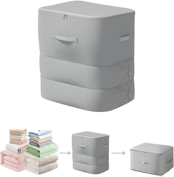 Comforter Storage Bag, Bedding & Blanket Self Compression Storage Organizer