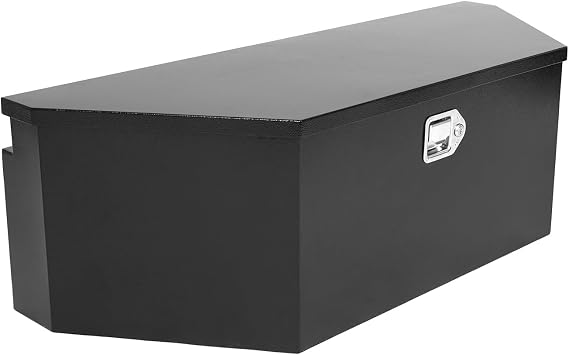 46 Inch Trailer Tongue Tool box Steel Black Plated Truck ToolBox Pickup Truck Bed Storage with Latch, Waterproof Job Box for RVs, ATVs, Trailer & Truck (46"x18"x14.5")