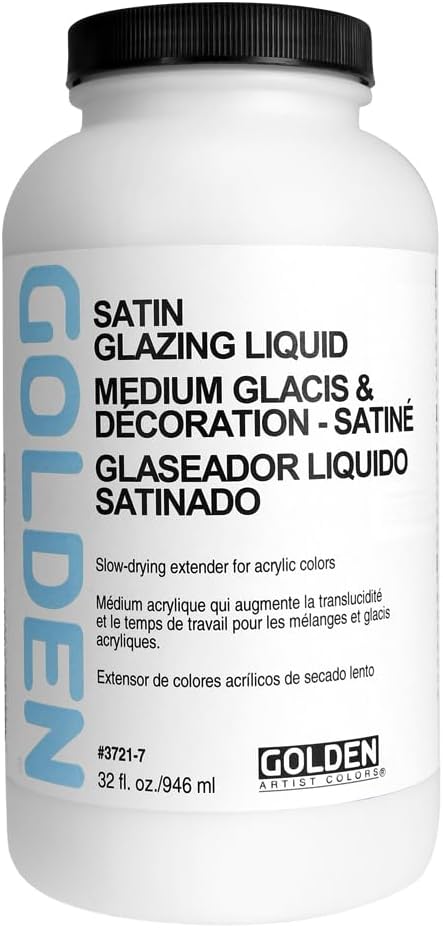 Golden Acrylic Medium, Glazing Liquid, 32 Oz, Satin