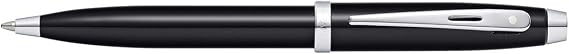Sheaffer 100 Glossy Black Lacquer Ballpoint Pen with Polished Chrome Trim