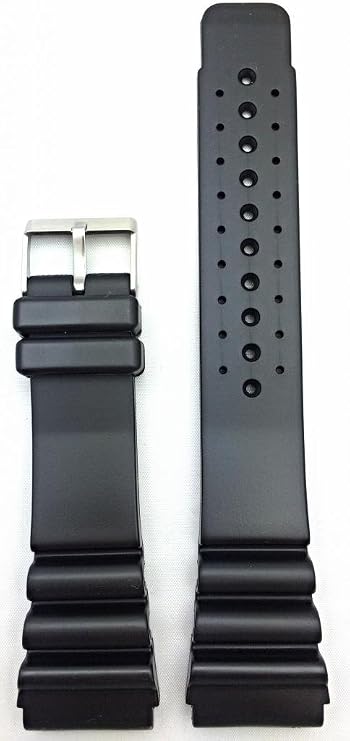 NewLife 24mm Black Rubber Watchband | Comfortable and Durable Heavy Duty Thick PVC Material Replacement Wrist Watchstrap for Men and Women