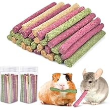 ERKOON Timothy Hay Sticks,Rabbit Chew Toys for Teeth Natural Molar Sticks Rabbits Treats for Bunnies, Chinchilla Guinea Pigs, Gerbil, Hamster (50 Pcs)