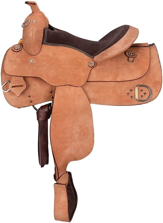 Schneiders Work and Trail II Western Saddle | Lightweight Fiberglass Tree | Roughout Design | Padded Seat | Heavy-Duty Hardware