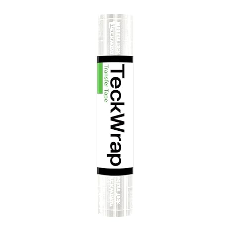 TECKWRAP Clear Transfer Tape for Vinyl -12INCH x 10 FT,White Alignment Grid for Heat Transfer Vinyl, Printable HTV, DIY Decals, Signs, Stickers, Adhesive Vinyl