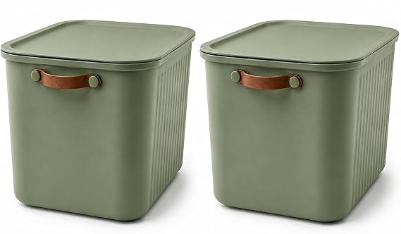 23 LT Kapaklı Organizer Kutu – Yan Kulplu Büyük Boy Plastik Saklama ve Depolama Kutusu – Çok Amaçlı Düzenleyici Kutu – Dolap, Banyo, Ofis ve Oyuncak Düzeni İçin (40x30x25cm) (2)