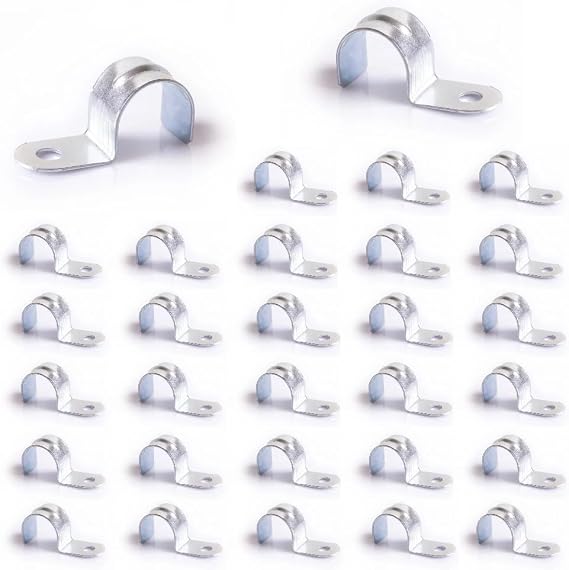 30-Pack 3/4" EMT Conduit Straps - Zinc Plated Steel Single Hole Clamps for Electrical Metallic Tubing