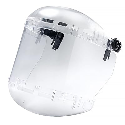 Sellstrom Dual Crown Safety Face Shield with Universal Hard Hat Slot Adapter Hard Hat Not Included, Clear Tint, Anti-Fog Coating, Clear, S38540