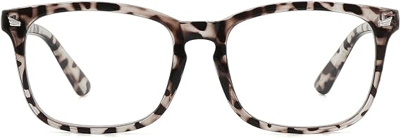 MEETSUN Blue Light Blocking Glasses Women Men, Anti Eye Strain Headache (Sleep Better),Computer Glasses UV400 Transparent Lens (Leopard tortoise-Transparent Clear Lens, 53)