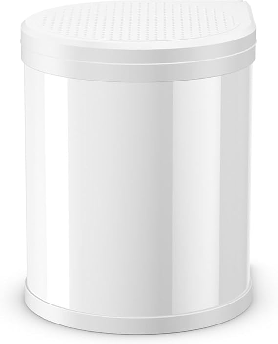 Hailo Compact-Box M Built-in Kitchen Trash Can with Lid-Lift System, 4 Gallon Under Cabinet Waste Bin, Space Saving Hinged Door Mount Garbage Can for Left or Right Installation - White