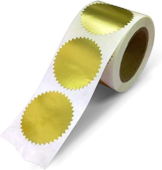 NextDayLabels Gold Seals for Certificates, Round, 2 Inch, Made in The USA