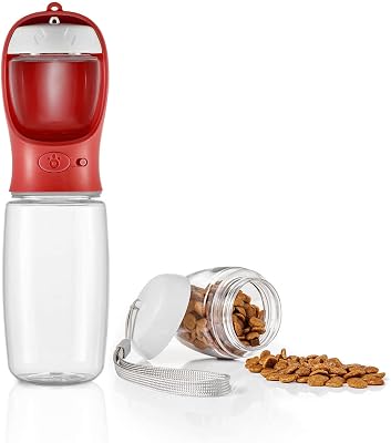 WePet Portable Dog Water Bottle with Food Container, 19 OZ  6 OZ, Leak Proof Puppy Water Dispenser with Drinking Feeder for Pets Outdoor Walking, Hiking, Travel, Food Grade Plastic