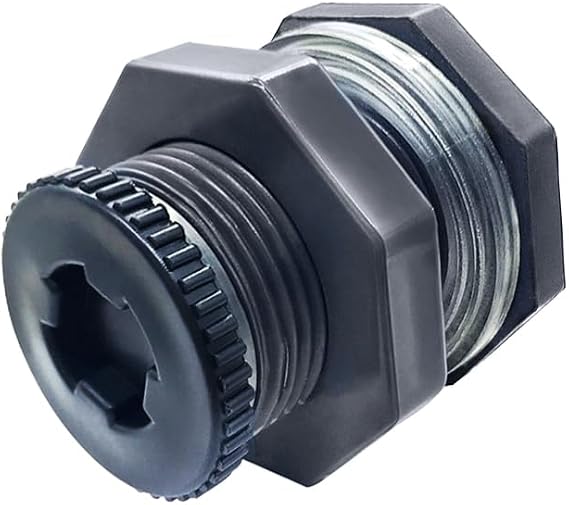 1.25 NPT Female PVC Heavy-Duty Bulkhead Fitting with Plug 1Pcs