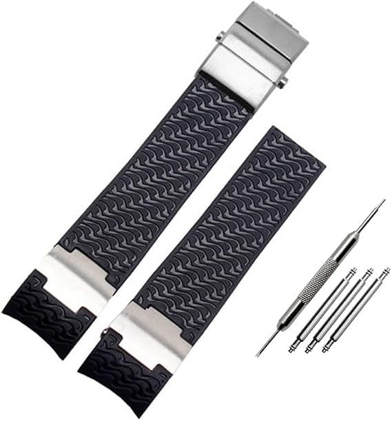 22x20mm DIVER and MARINE Waterproof Silicone Rubber watchband Wrist Watch Band Belt For Ulysse Nardin Man strap tools