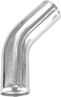 Ucreative 45 Degree Aluminum Alloy Tube Intercooler Pipe Air Intake Tube Silver Tone for Car OD: 3.0 Inch 76mm