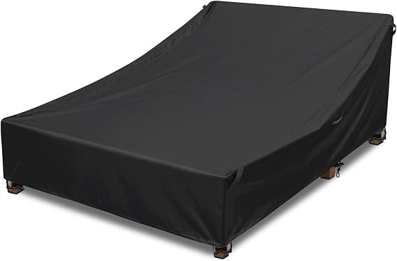 Outdoor Double Chaise Lounge Cover , Oversized - 90 D x 66 W x 36 H Inch