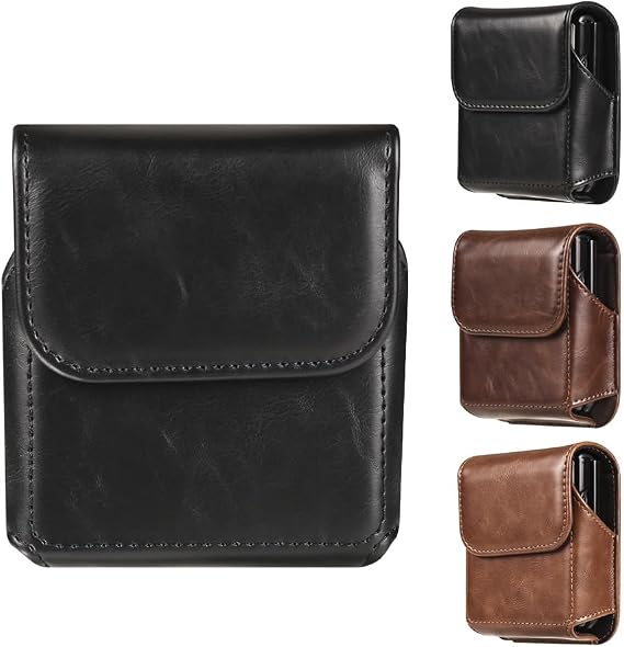 CaseGuide Smartphone Pouch, Men's Mobile Phone Pouch, Galaxy Z Flip 4/3 Case, Belt Loop Type, Compatible with OPPO Find Flip, Folding Carry Case, Waist Pouch, Belt Loop, Holder Black