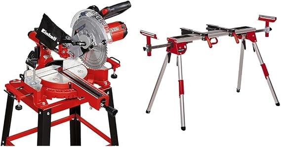 Einhell TC-SM 2531/2 U, Pistonlu Gönye Testere + Einhell MSS 1610, Gönye Kesme Standı