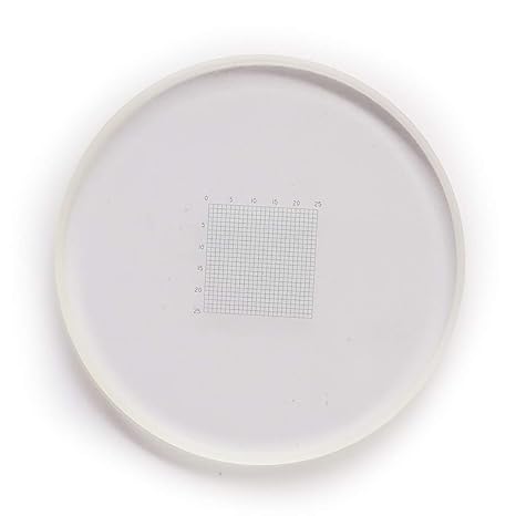 0.2 mm Net Shaped Microscope Eyepiece Micrometer net Shaped Eyepiece Ruler Slides Measuring Microscope Micrometer Calibration for Microscope Stage Eyepiece Objective Lens Diameter 19mm