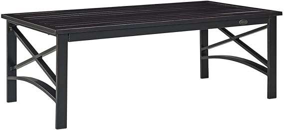 Maykoosh Outdoor Coffee Table Metal Patio Table Bronze Finish Modern Lawn Porch Table 49.75"