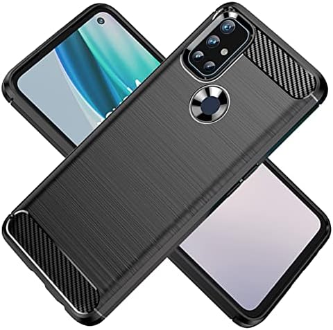 Phone Case for OnePlus Nord N10 5G, Carbon Fiber Shockproof Rugged Shield Anti-Scratch Soft TPU Back Cover Protective Case for OnePlus Nord N10 5G Black
