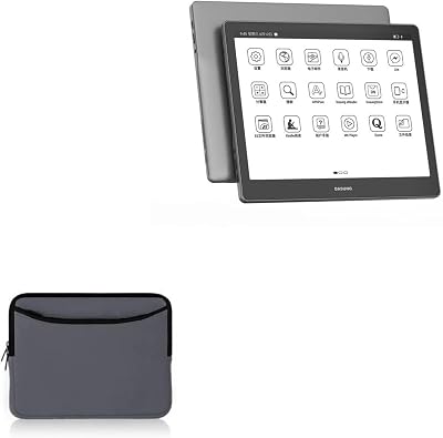 BoxWave Case Compatible with Dasung Not-eReader 103 EP1030312 - SoftSuit with Pocket, Soft Pouch Neoprene Cover Sleeve Zipper Pocket - Charcoal Grey