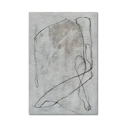 NANKAI Art Minimalist Black and White Art Canvas Abstract Oil Painting Wall Art Home Office Wall Decoration 36x24 inches