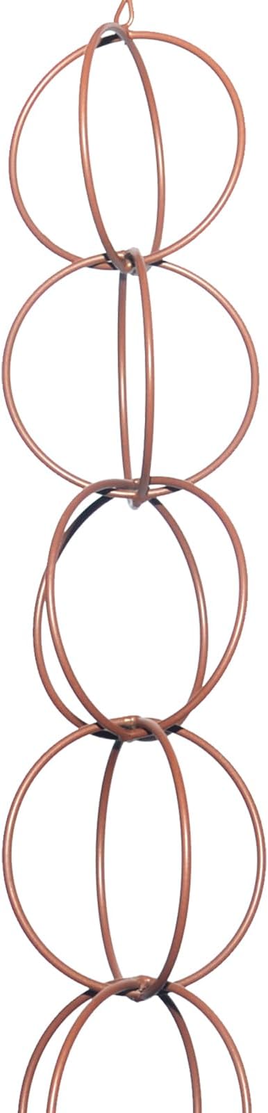 Rain Chain for Gutters Functional and Decorative Replacement Downspout Chain with Attached Hanger for Outside 4 FT Rain Chains 14 Rings Copper