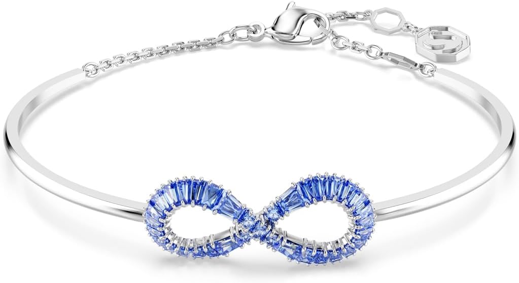 Swarovski Hyperbola Bangle, Infinity, Blue, Rhodium Finished