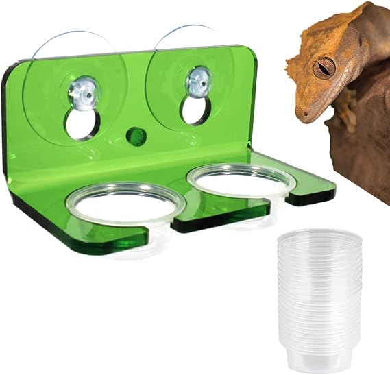 Crested Gecko Feeding Ledge, 10Pcs 0.5oz Reptile Food Water Bowls