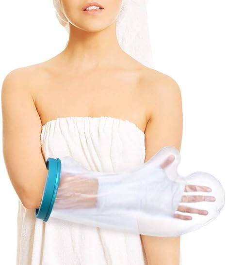 Cast Cover for Shower Arm, Waterproof Cast Protector and Shower Bandage for Broken Surgery Arm, Wound and Burns to Keep The Hand Wrist Fingers Arm Dry -Half Arm Size (Adult-20 Inches)