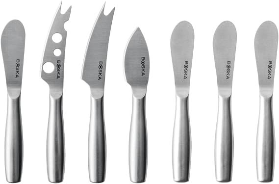 Boska Cheese & Spreading Knife Set Mini Copenhagen Set of 7 Compact Knives For All Types of Cheese, Butter, Jam & Other Spreads Dishwasher Safe Lightweight Strong Stainless Steel Ergonomic