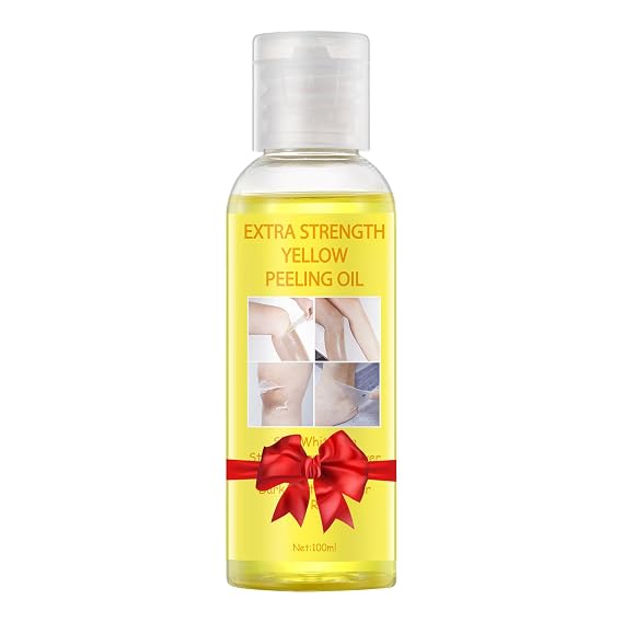 Yellow Peeling Oil for Dark Skin, Extra Strong Peel Oil for Body Hands Arms Feet Legs Dark Knuckle Dead Skin Exfoliating, 3.38 fl.oz/100 ml