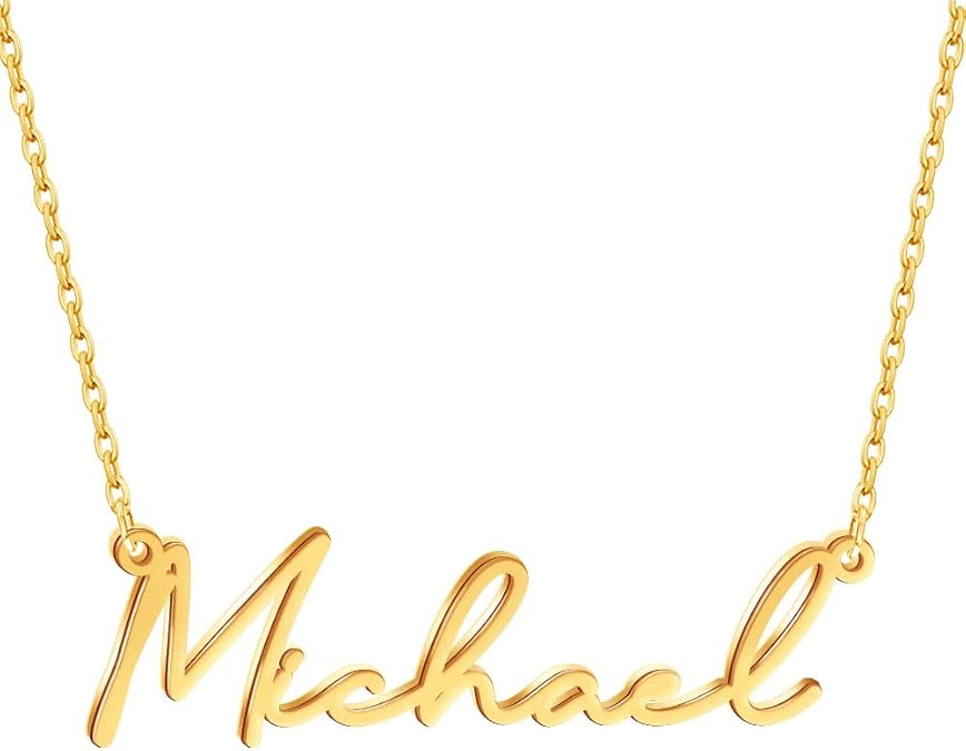 Dreamdecor Name Necklace Personalized, Sterling Silver Custom Nameplate Necklace Charm Jewelry Gift for Women