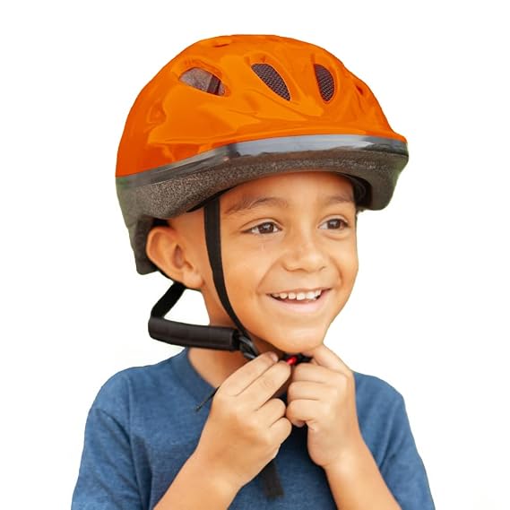 Joovy Noodle Bike Helmet for Toddlers and Kids Aged 1-9 (Medium/Orange)