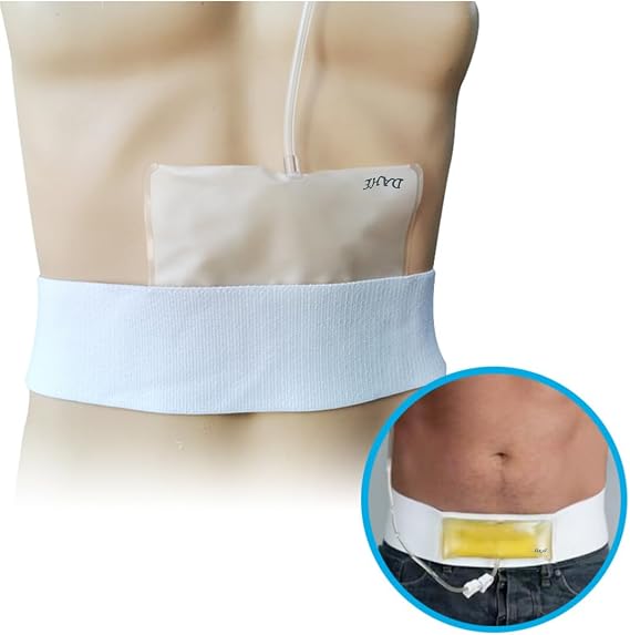 DAHE Urine Test Bag Abdominal Belt Concealed Urine Test Belt Portable Bag for Working Test Screen (Short)