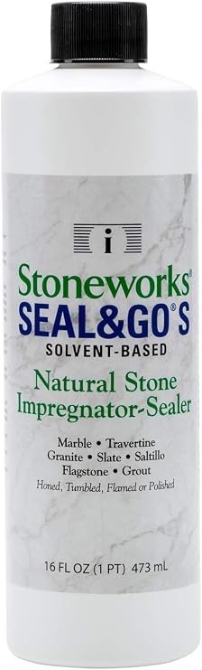 Seal & Go (S), (1 Pint) Solvent-Based impregnator/Sealer That Provides Superior Stain Protection for All Natural Interior and Exterior Stone Such as Marble, Granite, Slate, Flagstone and Limestone