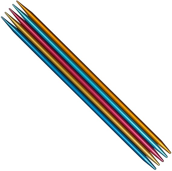 addi FlipStix Double Pointed Knitting Needles 6-inch (15cm) - Set of 5; US Size 5 (3.75mm)