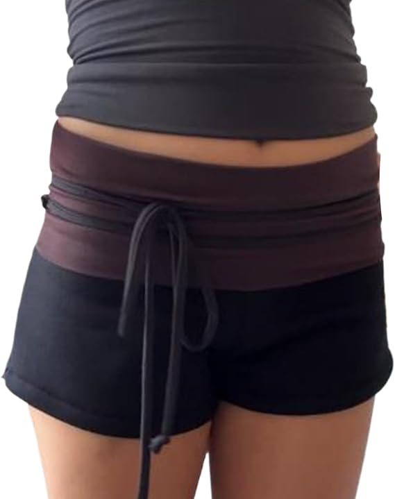 Low Waist Lounge Shorts Fold Over Sexy Drawstring Summer Casual Lounge Hot Pants Mini Shorts Streetwear