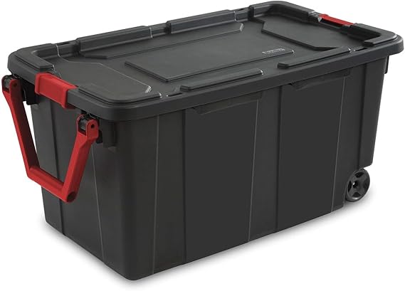 Sterilite Tote IND Wheeled Black 40GA 14699002