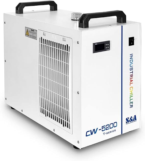 S&A 5200TH Industrial Water Chiller Water Cooling Machine Water Cooler for 130W CO2 Engraver or CNC Spindle Water Cooling, AC 1P 220V 50Hz