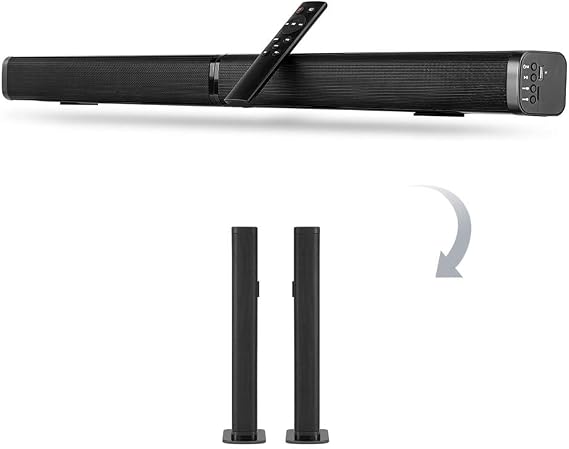 40W Detachable Soundbar for TV,37 Inches Bluetooth TV Sound Bar Speaker Build in subwoofer 3D Surround Sound Home Theater Tower TV Speaker with Remote