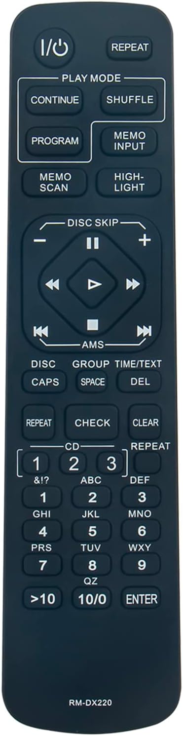 RM-DX220 Replace Remote Control Compatible with Sony Disc CD Changer | CD Player CDP-CX235 CDP-CX220 CDP-CX240 CDP-CX230 CDP-CX225 CDP-CX681 CD-PX200 CD-PX205