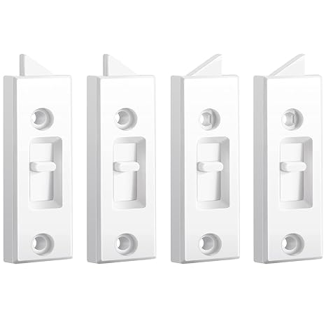 Window Latch Locks Window Parts and Hardware Tilt Latch Plastic Construction, Spring Loaded, 2 Inch Hole Center Spacing Sliding Lock Replacement (4 Pieces)
