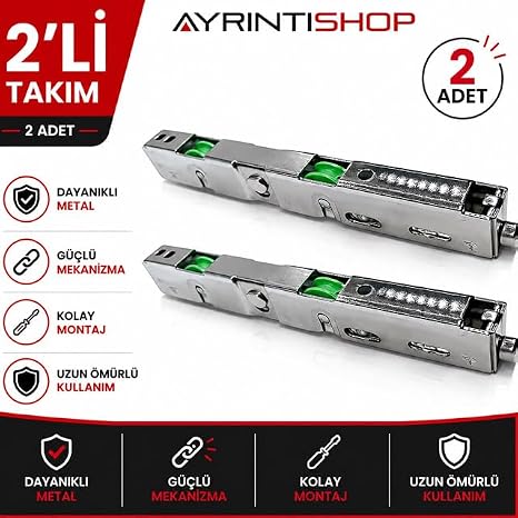AYRINTISHOP Pvc Sürme Kapı Pencere Sürgülü Cam Balkon Eşilki Alt Teker 2 Adet