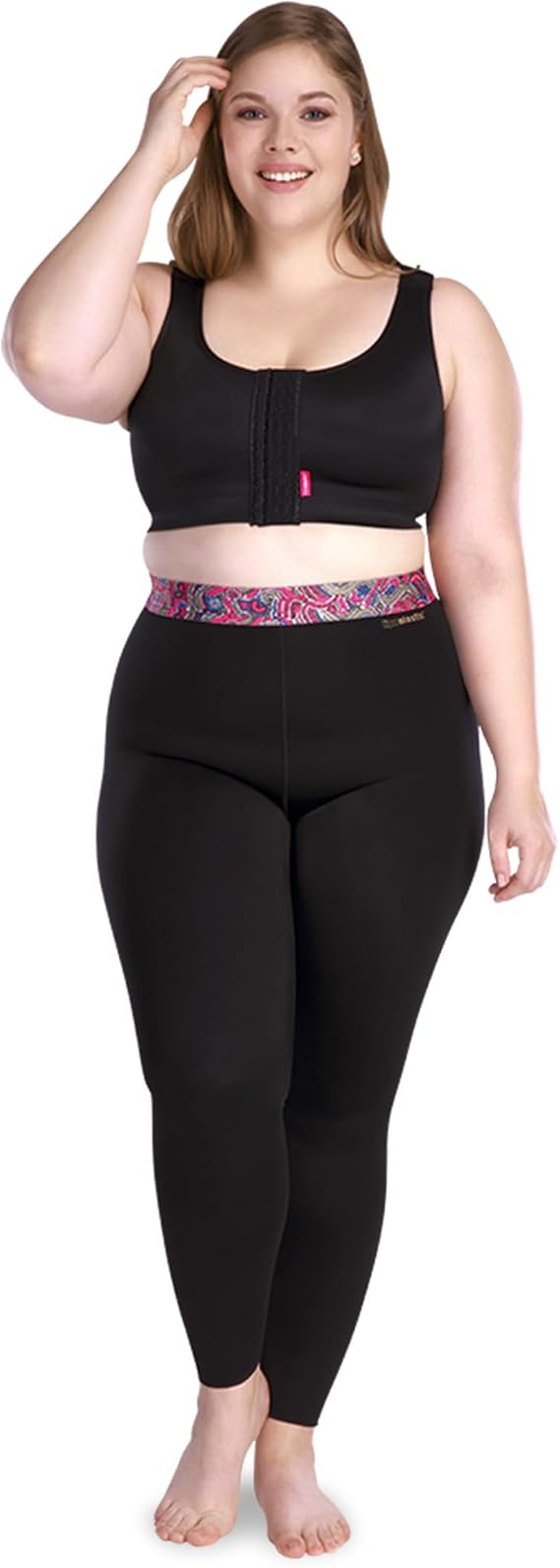 LIPOELASTIC Active Leggings with Medical Compression - Anti-Cellulite(XL+, Black)