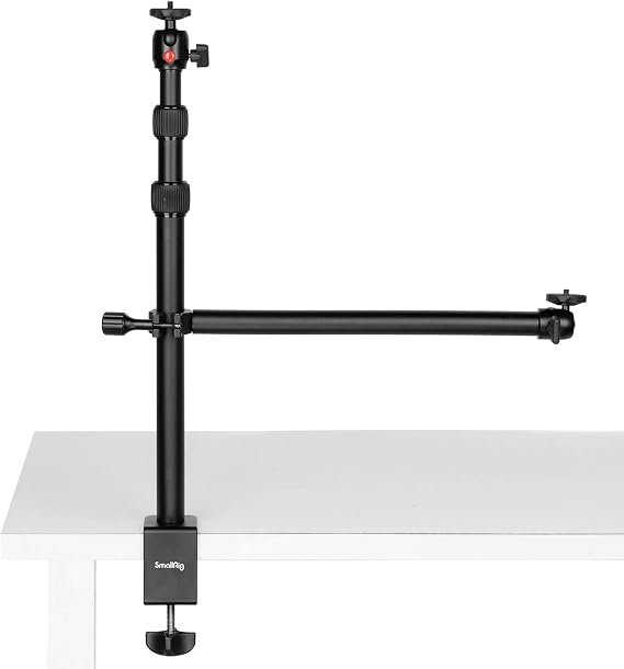 SMALLRIG Camera Desk Mount Table Stand, 13"-35.4" Adjustable Light Stand