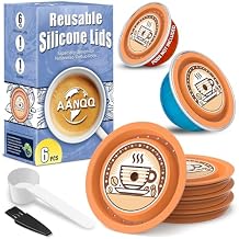 AANQQ Reusable Lids for Nespresso Pods Vertuo, 6pcs Food Grade Silicone Caps for Any Sizes of Reusable Nespresso Vertuo Pod Refillable Vertuo Capsule (6pcs Silicone Lids-No Capsule)