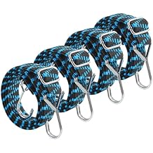 Adjustable Bungee Cords, Bungee Cords with Hooks Heavy Duty, Flat High Elastic Rubber Bungee Straps with 40 Inch for Camping, Securing Tarps, Moving Cargo, Camps, Tarps