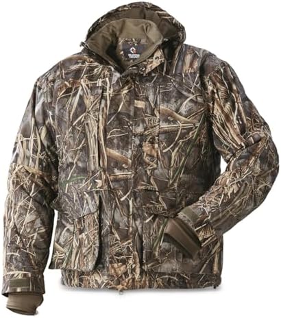 Guide Gear Mens Waterfowl Hunting Camo Jacket Waterproof and Insulated Mossy Oak